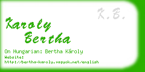 karoly bertha business card